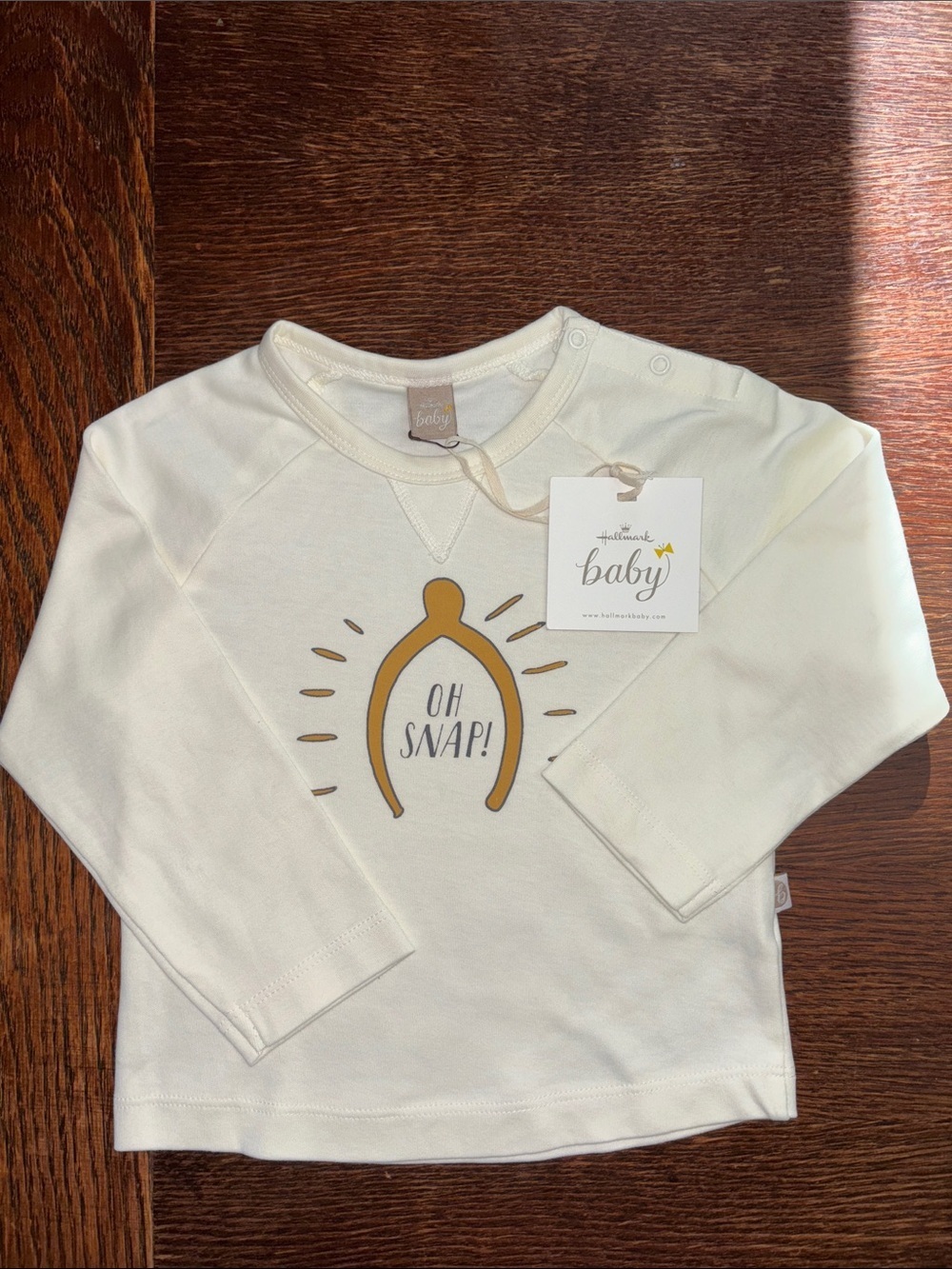 Hallmark Cream Long-Sleeve Baby Top 100% Cotton 12-18 months